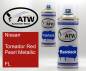 Preview: Nissan, Toreador Red Pearl Metallic, FL: 400ml Sprühdose + 400ml Klarlack - Set, von ATW Autoteile West.